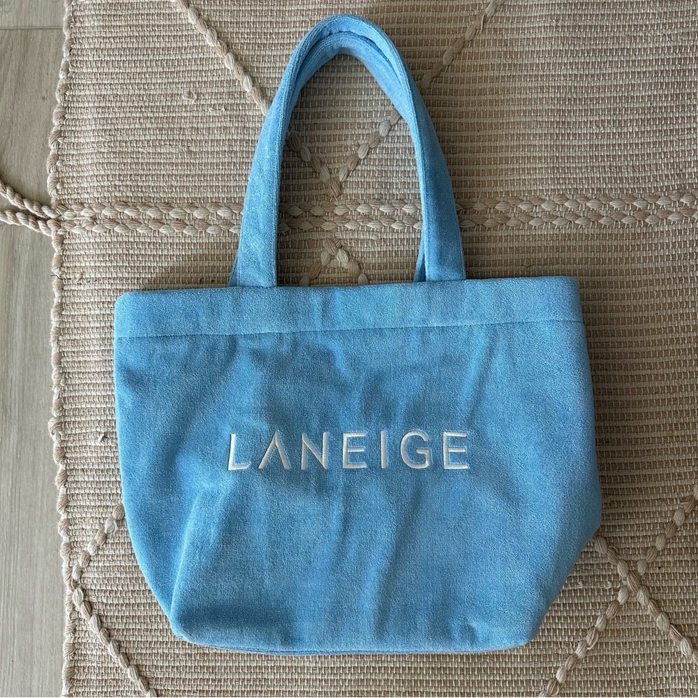 LANEIGE Blue Canvas Tote Bag with Casual Design